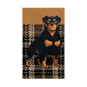Rottweiler Plaid Hand Towel, Dog Lover Gift, Kitchen Decor, Pet Accessories, Unique Home Decor, Holiday Gift Idea
