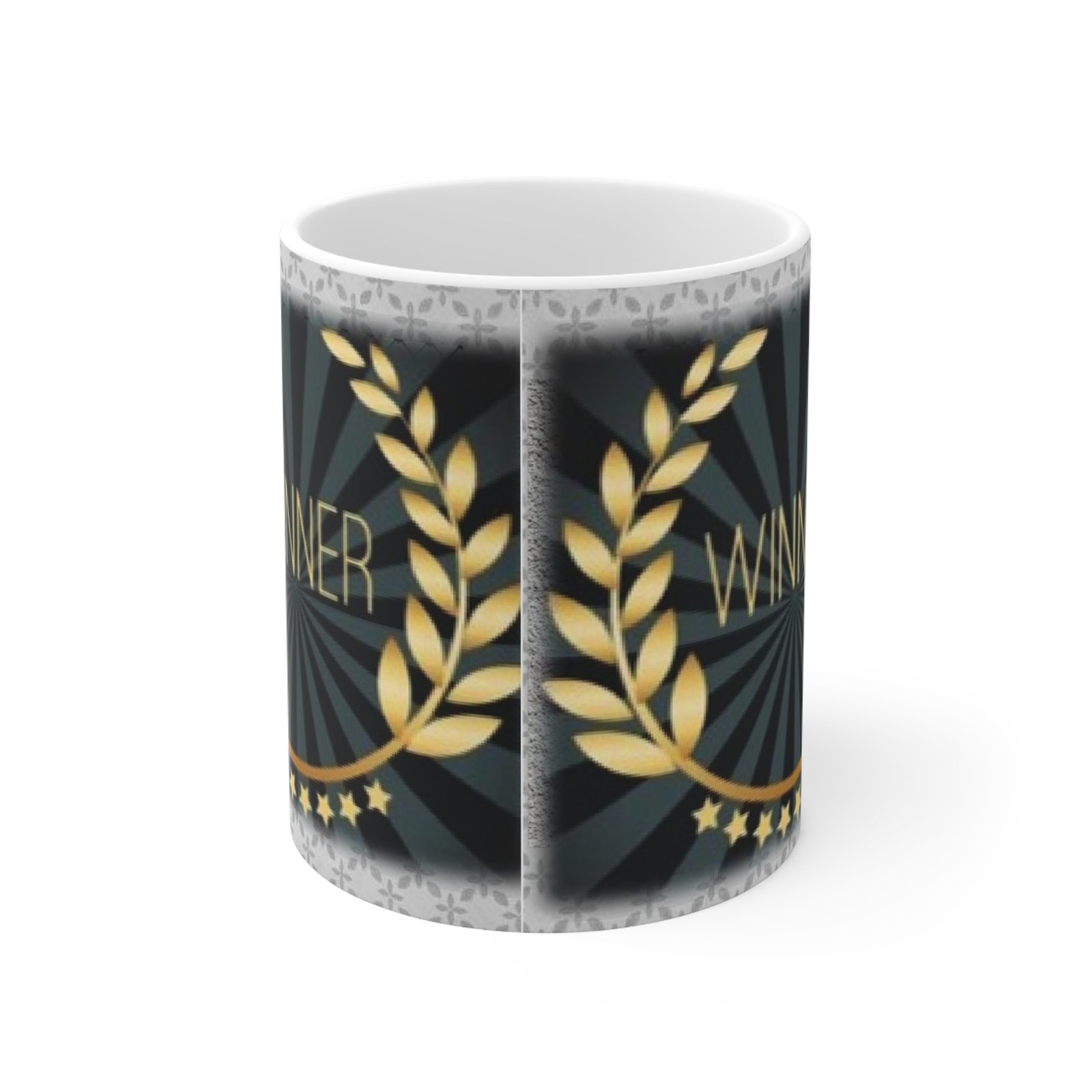 Winner Print Ceramic Coffee Cups, 11oz, 15oz