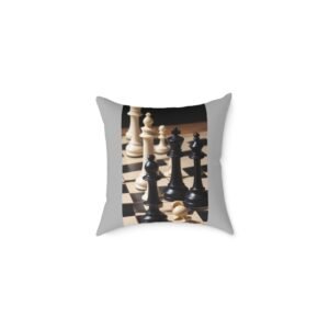 Chess Design Square Poly Canvas Pillow