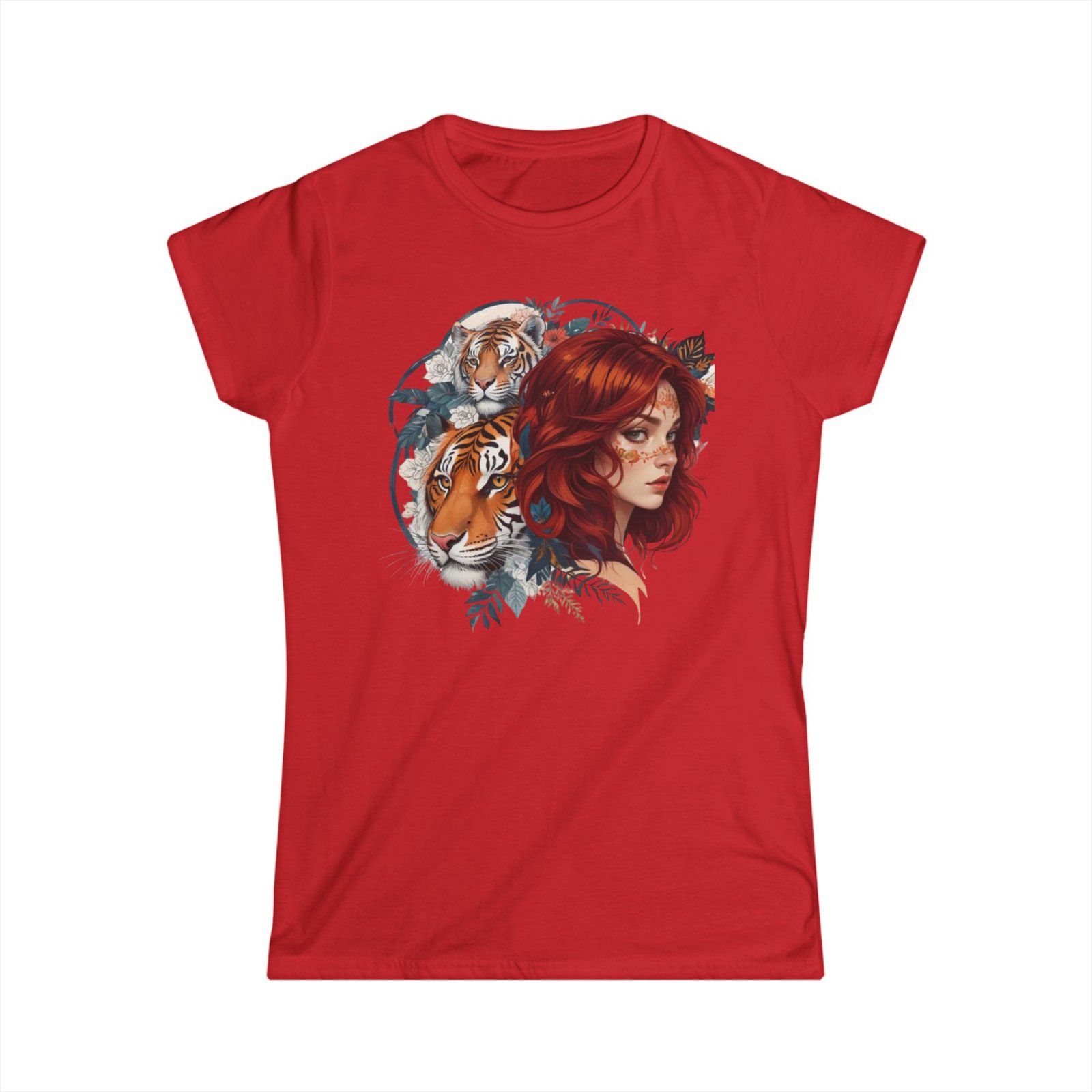 Tiger Lady Art Design Tattoo Soft style Tshirt - Image 31