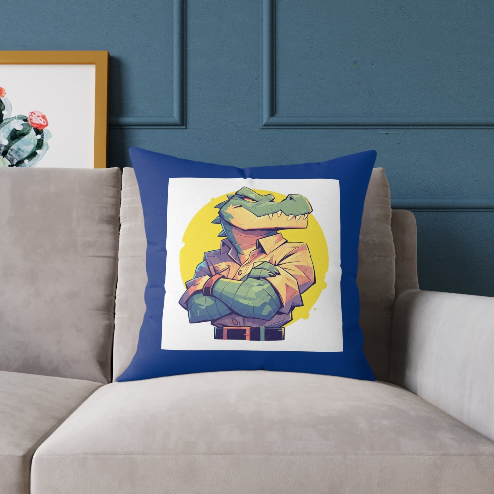Dinassaur Square Poly Canvas Pillow - Image 11