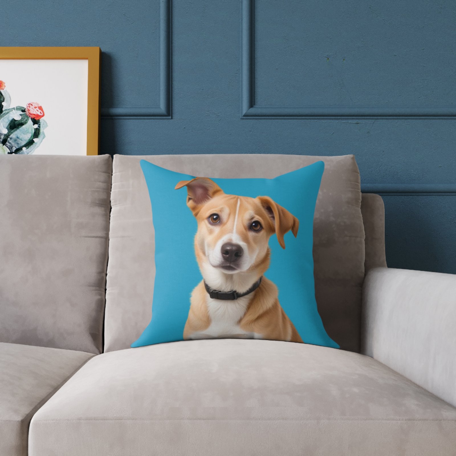 Jack Russell Square Poly Canvas Pillow - Image 3