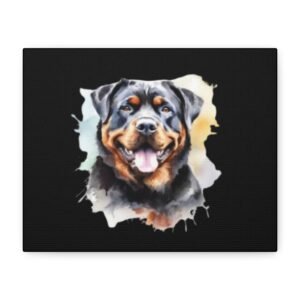 Rottweiler Dog Canvas Art - 1.25" Stretched Matte Print for Pet Lovers