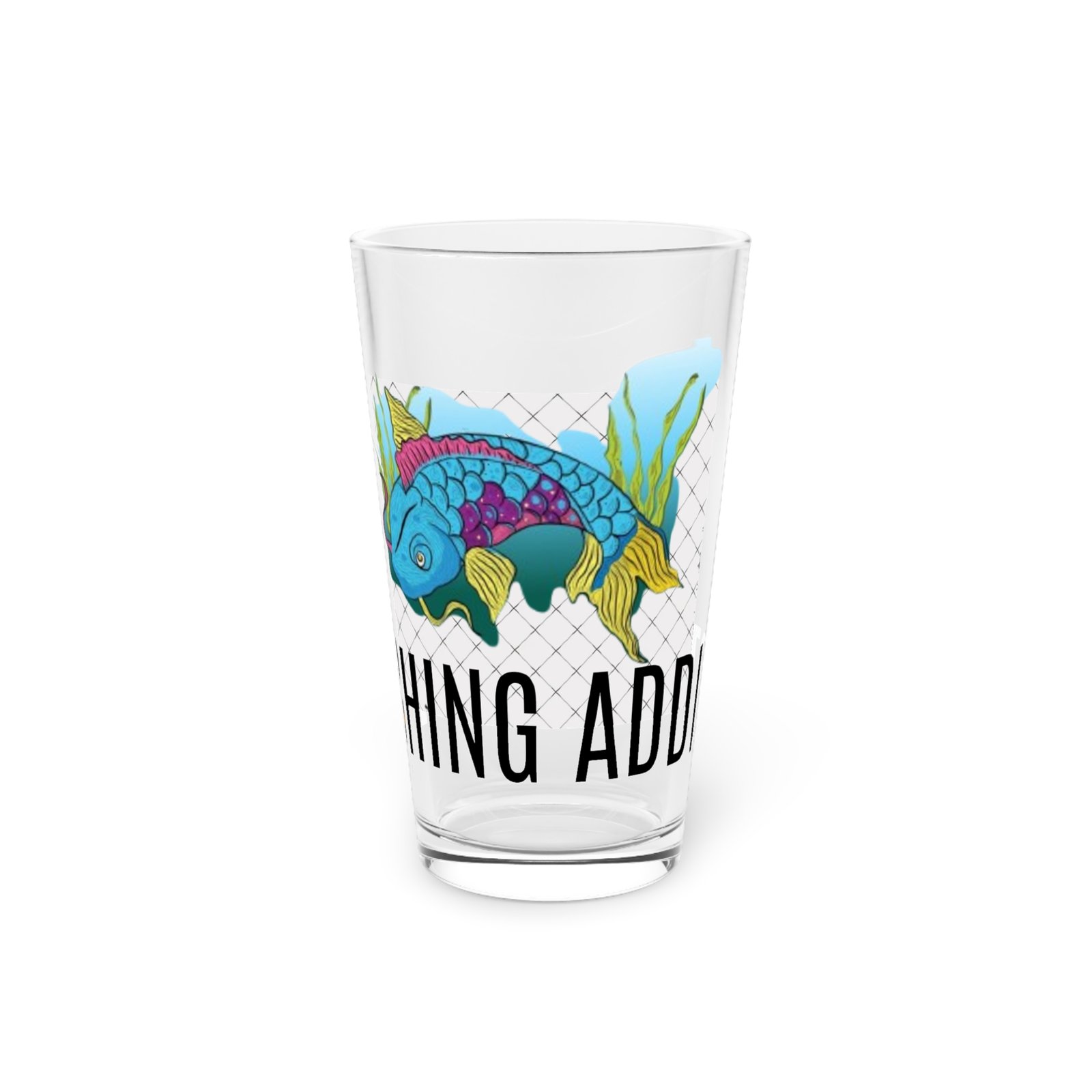 Fish Fishing Water Sports Glass Pint Glass, Unique Beer Glass, Funny Gift for Fisherman, Independence Day Drinkware, Perfect for Summer BBQs