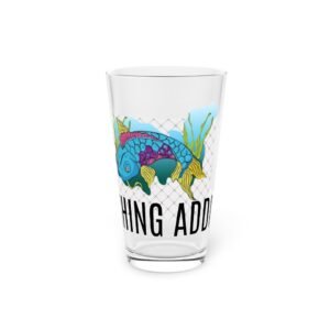 Fish Fishing Water Sports  Glass Pint Glass, Unique Beer Glass, Funny Gift for Fisherman, Independence Day Drinkware, Perfect for Summer BBQs