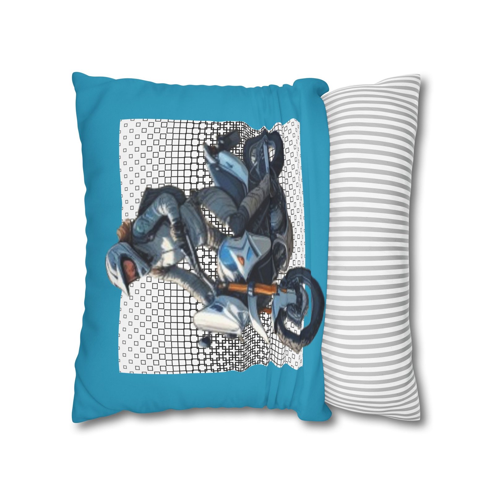 Scrambling Bikes Square Poly Canvas Pillowcase - Image 10