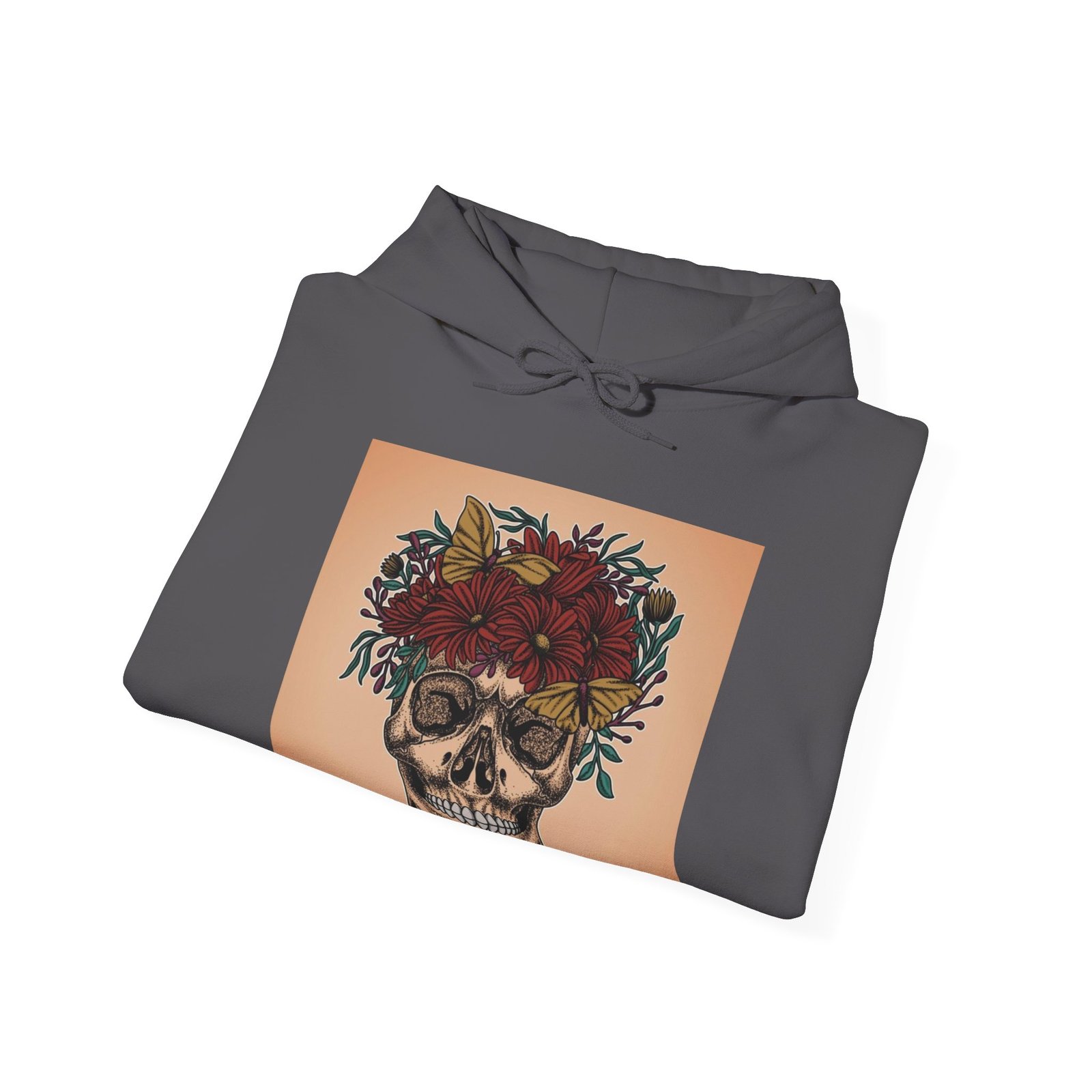 Skull Roses Tattoo Flowers Hoodie, Gothic Sweatshirt, Edgy Pullover, Dark Floral - Image 48
