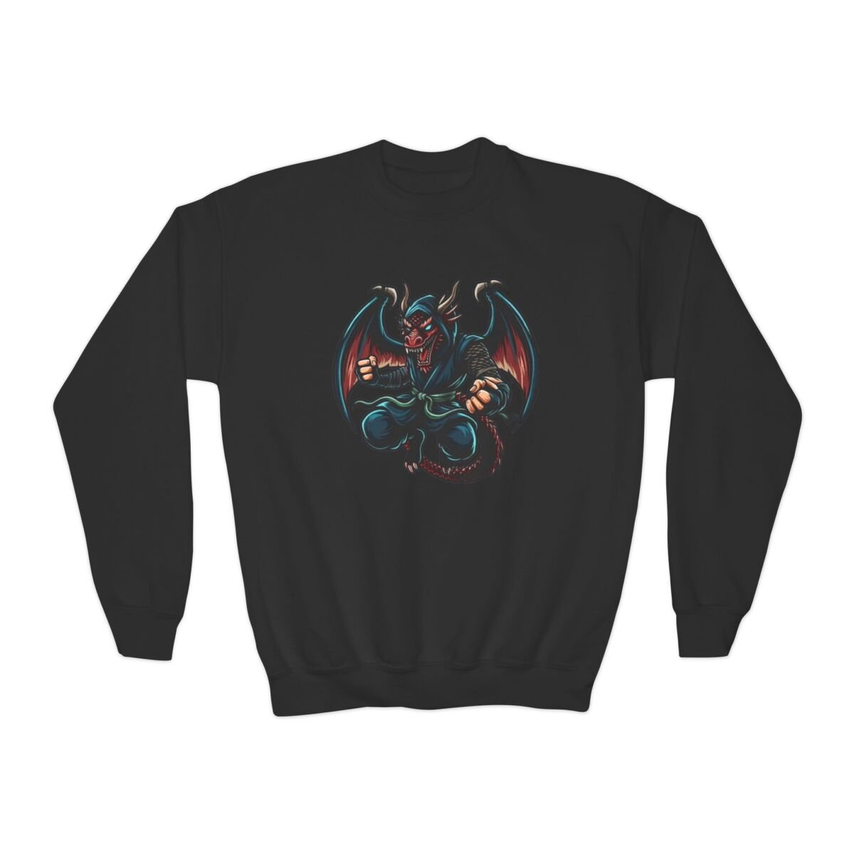 Street Reptile Kids Graphic Crewneck Sweatshirt — Cool Cartoon Lizard in Cap - Image 5