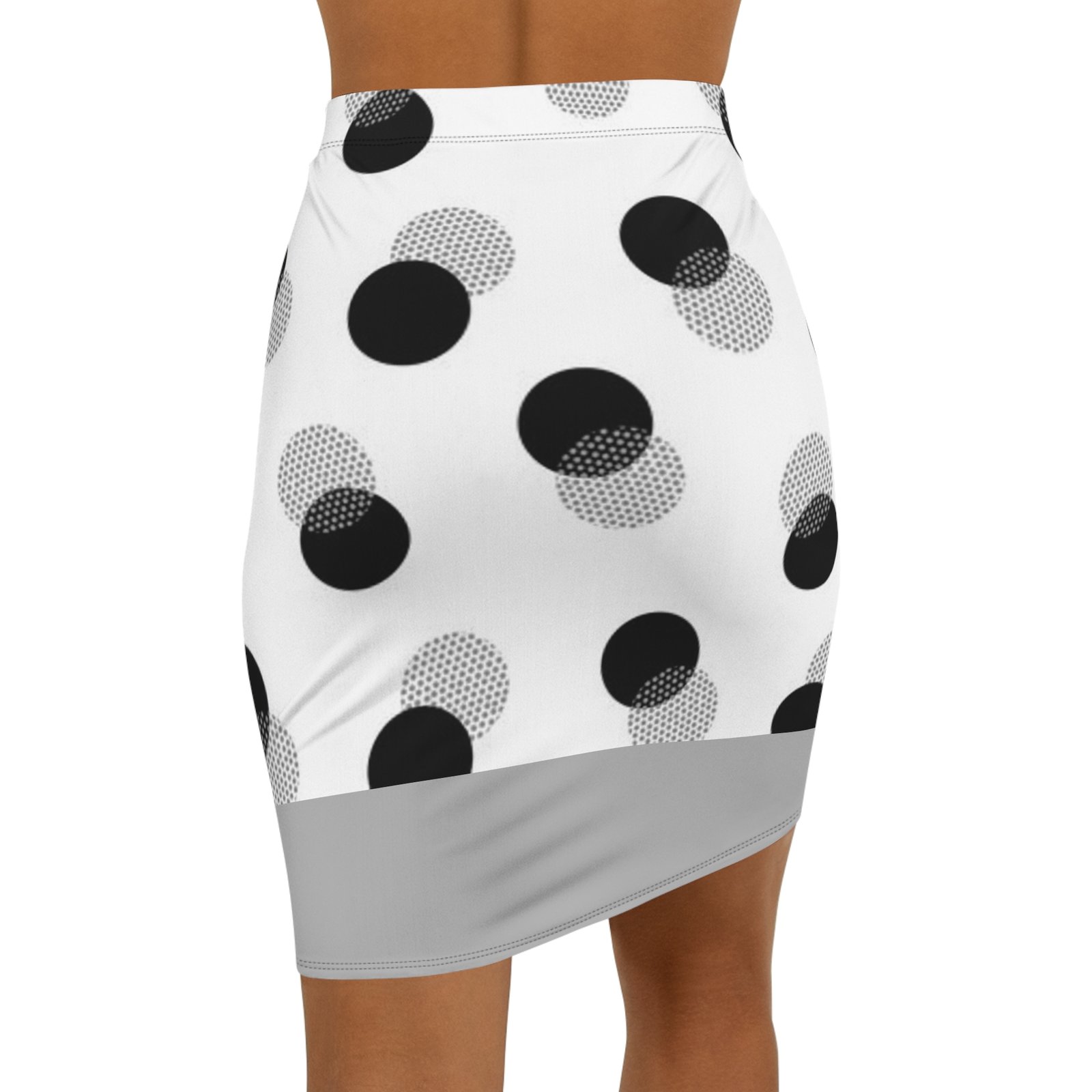 Polka dot Mid-Waist Pencil Skirt for Women - Perfect for Work or Casual Outings - Image 2