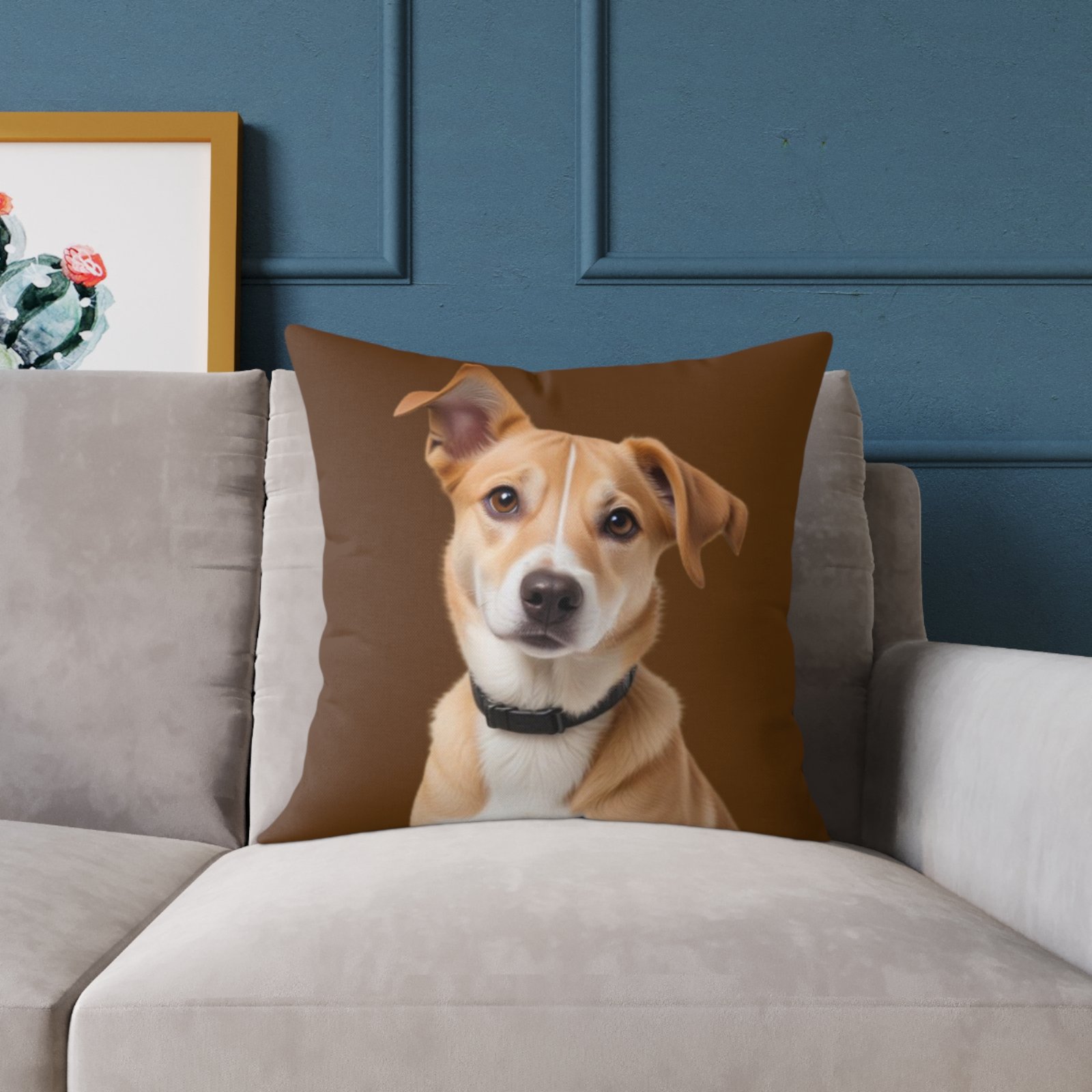 Jack Russell Square Poly Canvas Pillow - Image 11