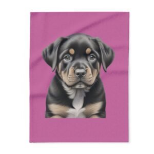 Rottweiller Puppy Arctic Fleece Blanket 08