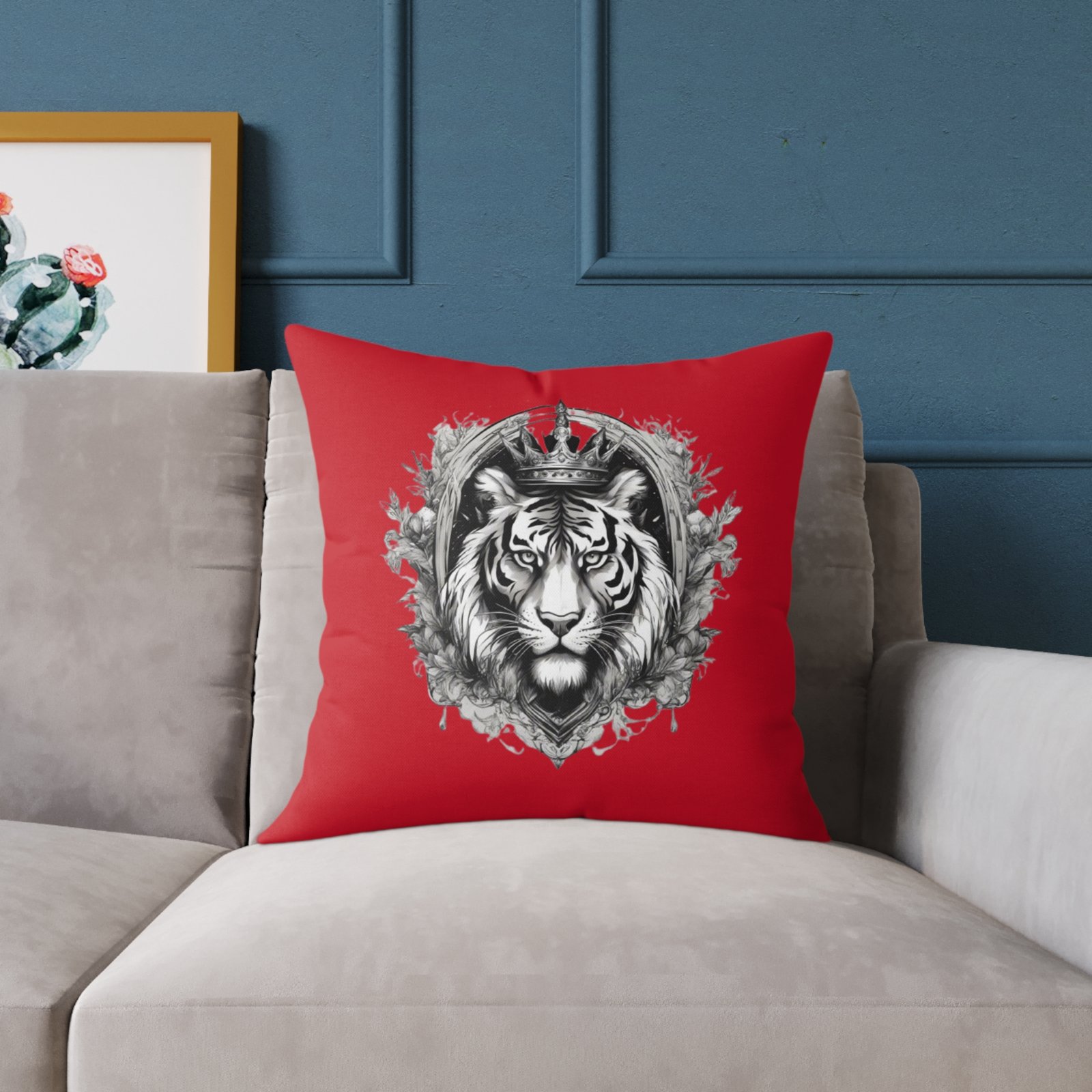 Tiger Square Poly Canvas Pillow - Image 11