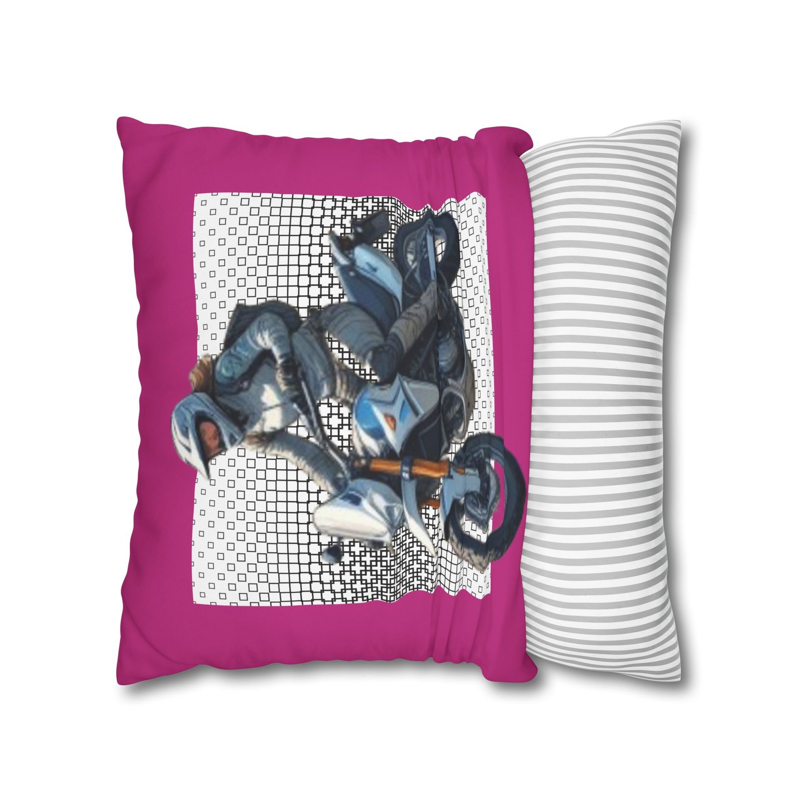 Scrambling Bikes Square Poly Canvas Pillowcase - Image 10