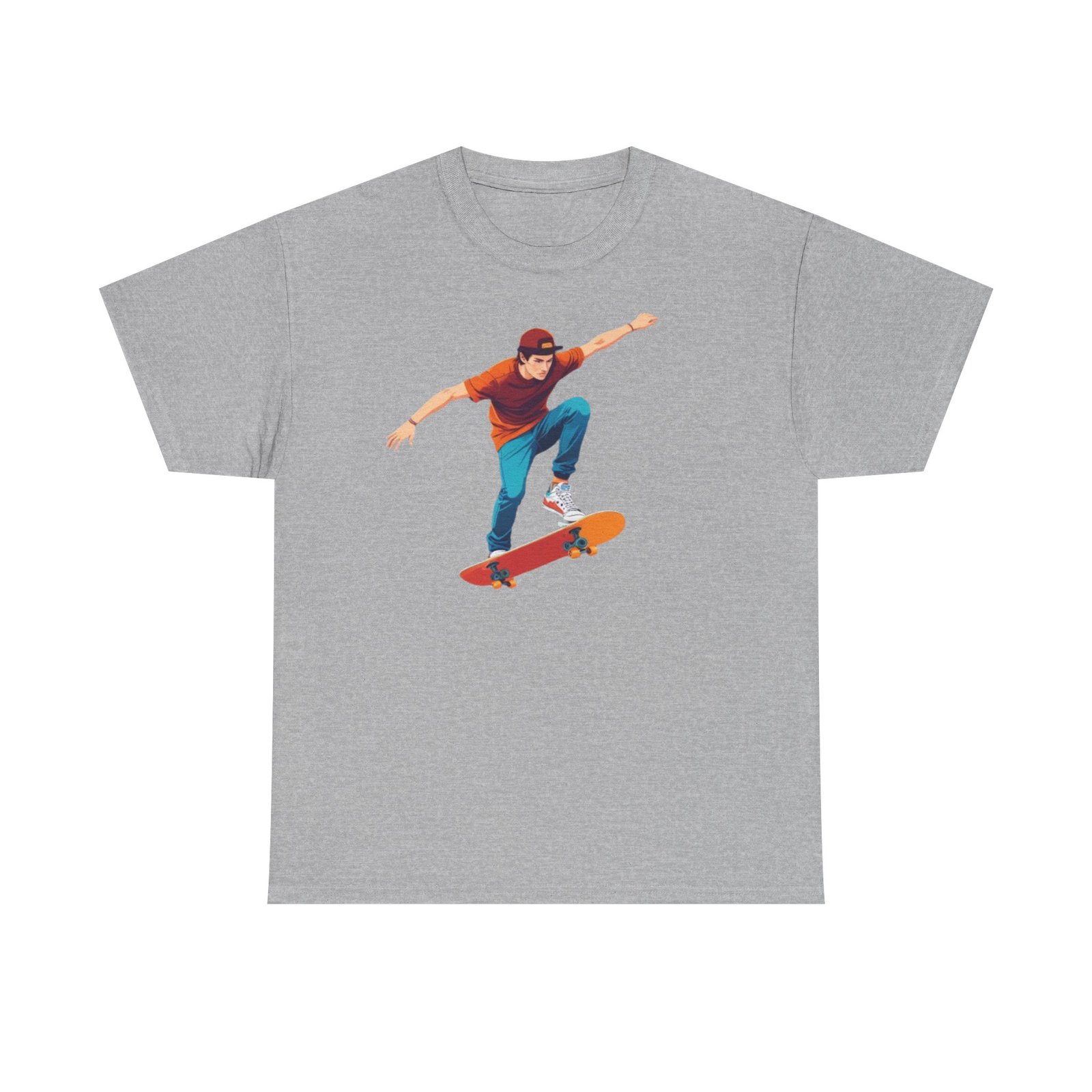Skateboard Unisex Heavy Cotton Tee - Image 13