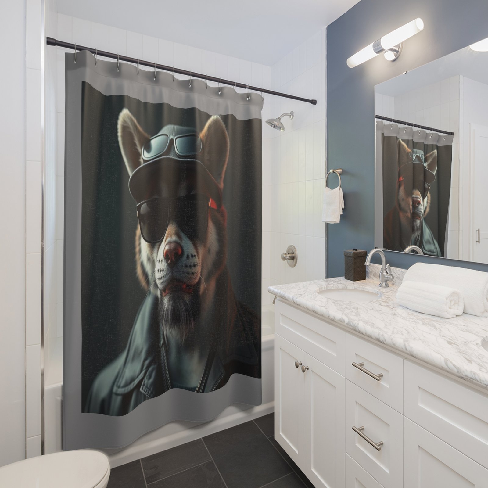 Pet Dog Lover Funny Shower Curtain | Cozy Pet Decor, Dog Lover Gift, Rustic Bathroom Accessory, Home Decoration - Image 3