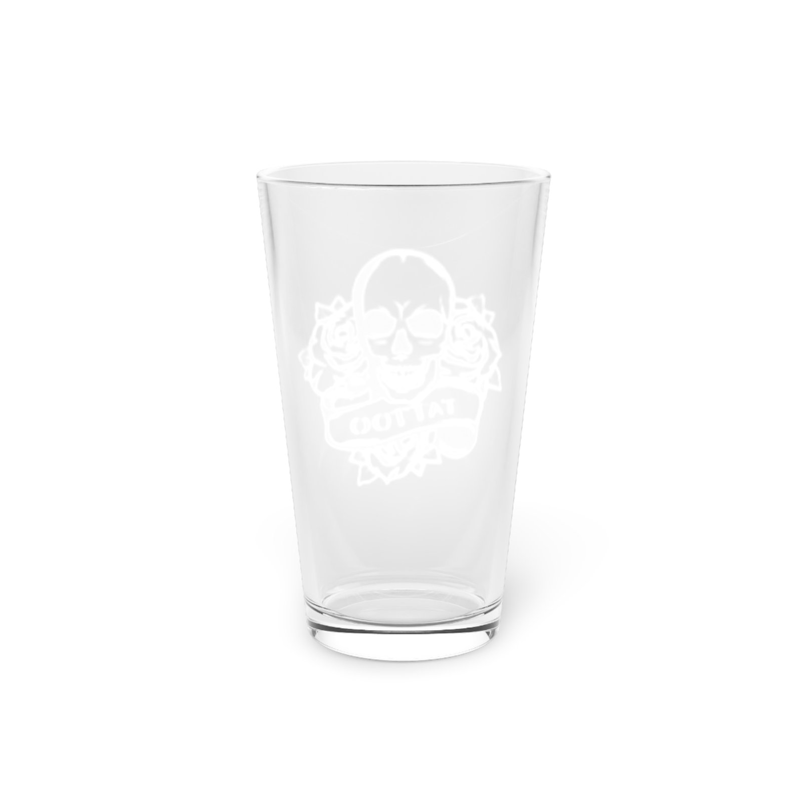 Edgy Design Tattoo Pint Glass, 16oz | Unique Gift, Rocker Style, Halloween Decor, Barware, Skull Lover's Collectible - Image 4