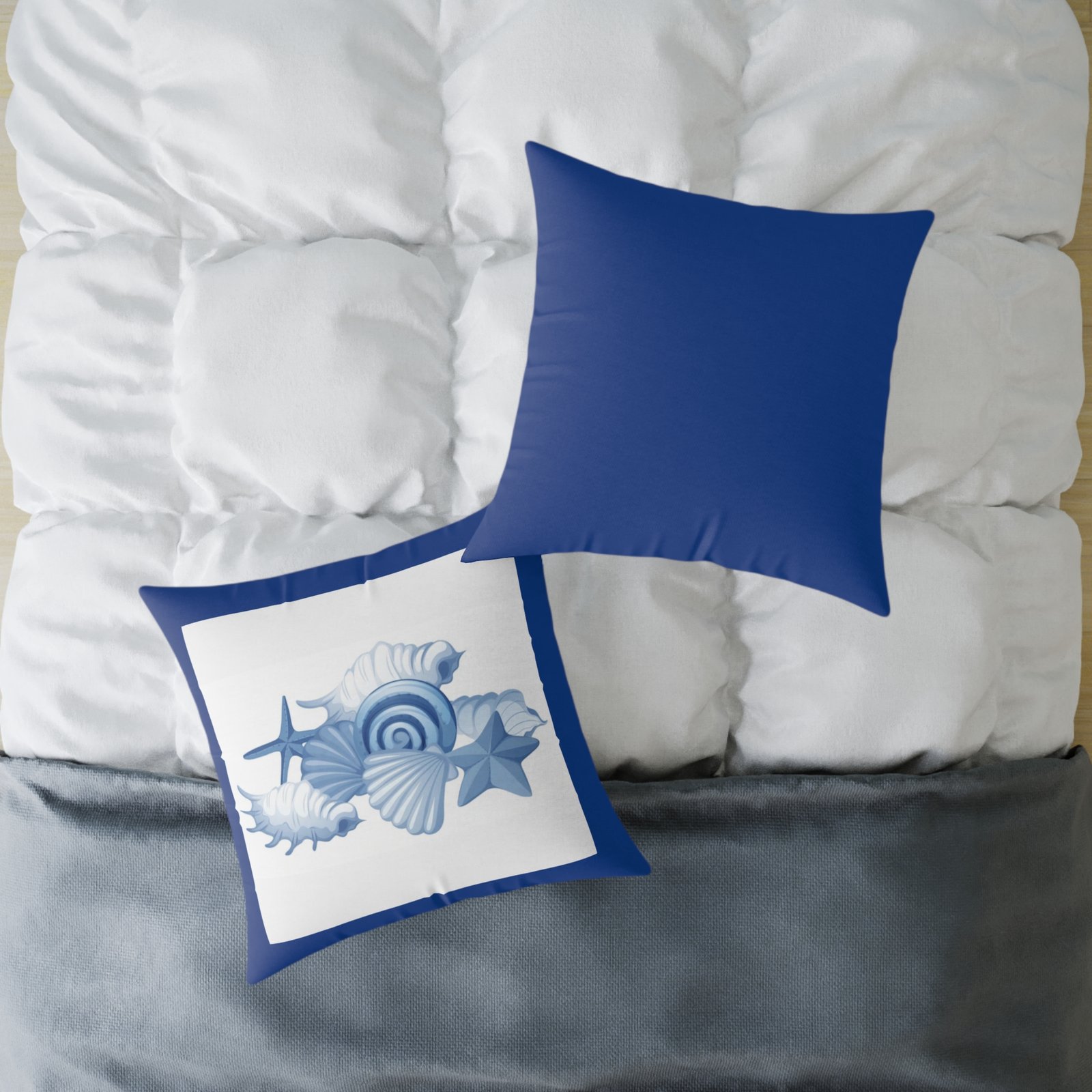 Sea shells Seaside Beach Square Poly Canvas Pillow 08 - Image 16