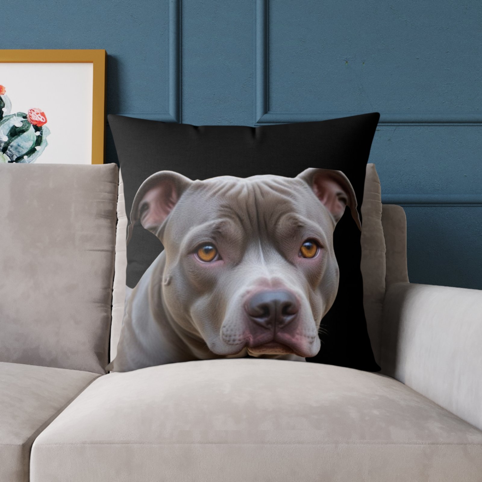 Staffordshire Bull Terrier Square Poly Canvas Pillow - Image 15