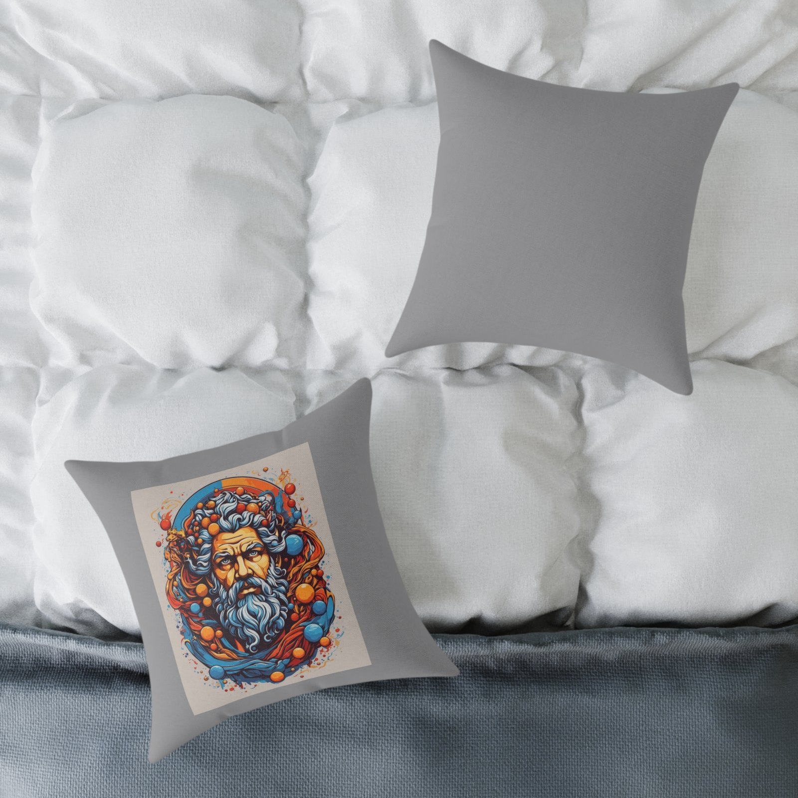 In The Deep Print Square Poly Canvas Pillow - Image 8