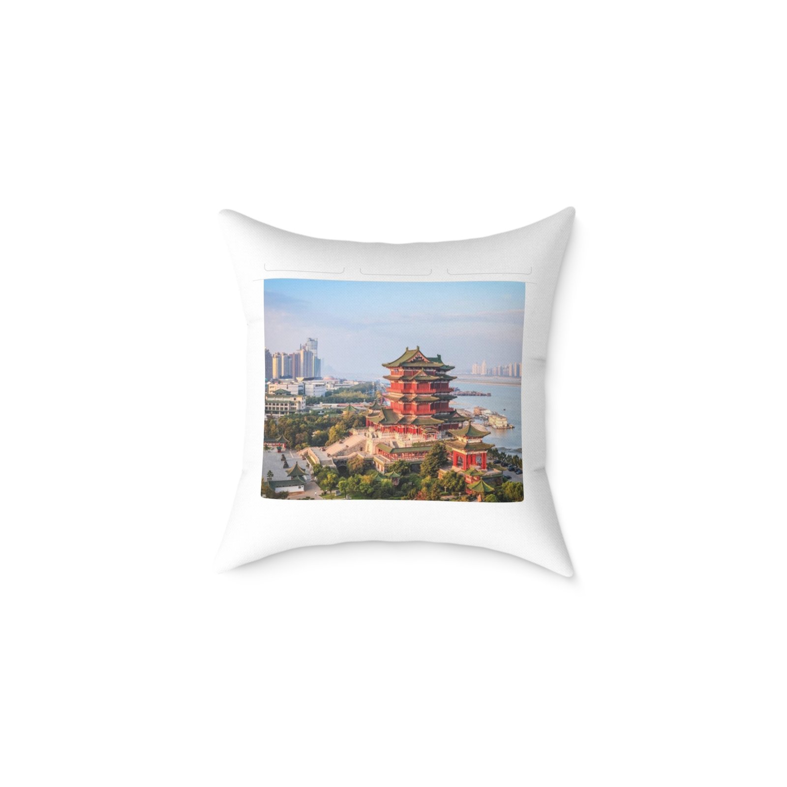 Japans Temple Square Poly Canvas Pillow - Image 5
