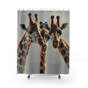 Giraffes Shower Curtain, Unique Bathroom Decor, Reptile Lovers Gift, Fun Home Accessories, Quirky Bathroom Style