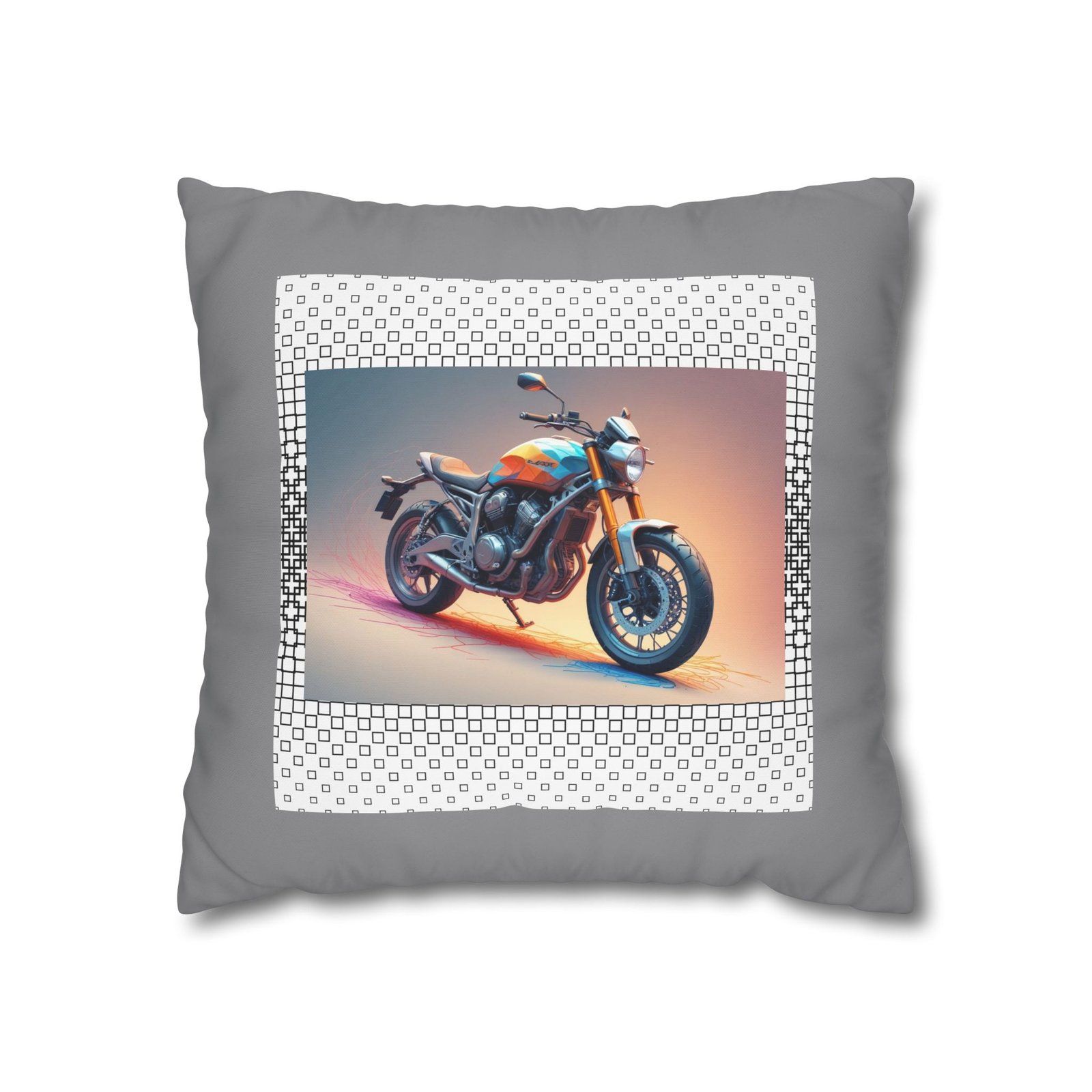 Scrambling Bikes Square Poly Canvas Pillowcase - Image 5