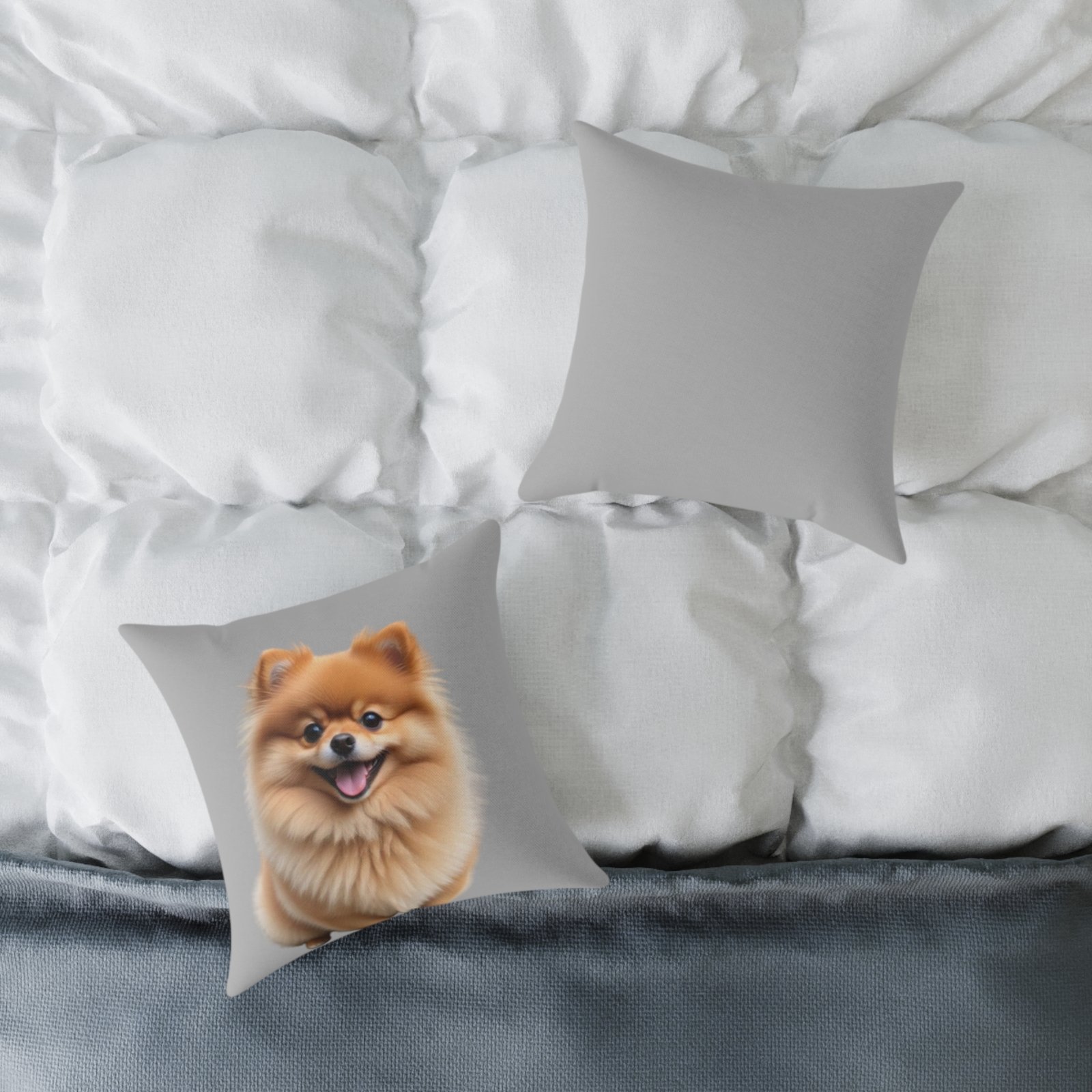 Pomeranian Dog Square Poly Canvas Pillow - Image 4