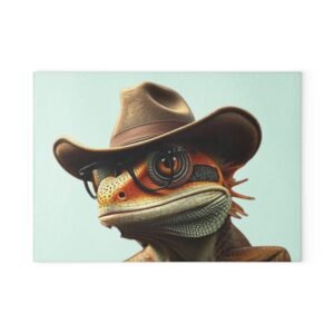 Bearded Dragon Glass Cutting Board - Unique Kitchen Decor, Perfect Gift for Chefs, Home Cooks, and Housewarmings, Ideal for Birthdays or Holidays