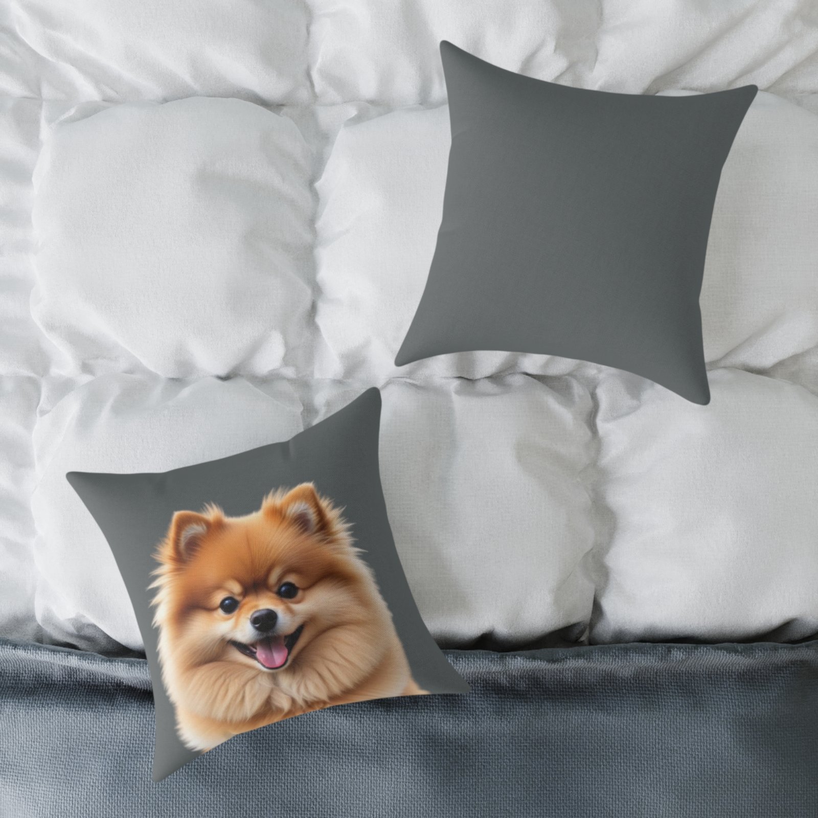 Pomeranian Dog Square Poly Canvas Pillow - Image 8