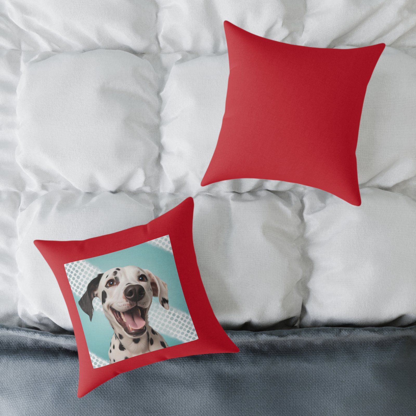 Dalmatian Pet Dog Puppy Cushion 08 .Square Poly Canvas Pillow 08 - Image 8