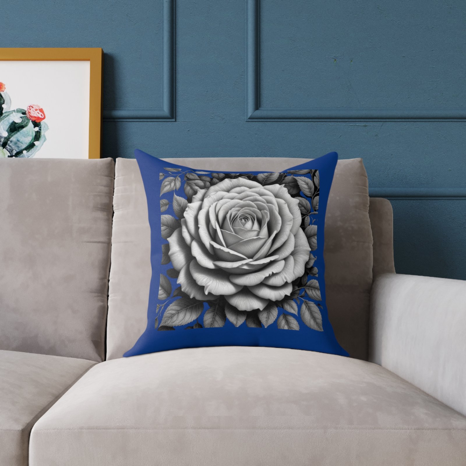 Roses Square Poly Canvas Pillow - Image 7