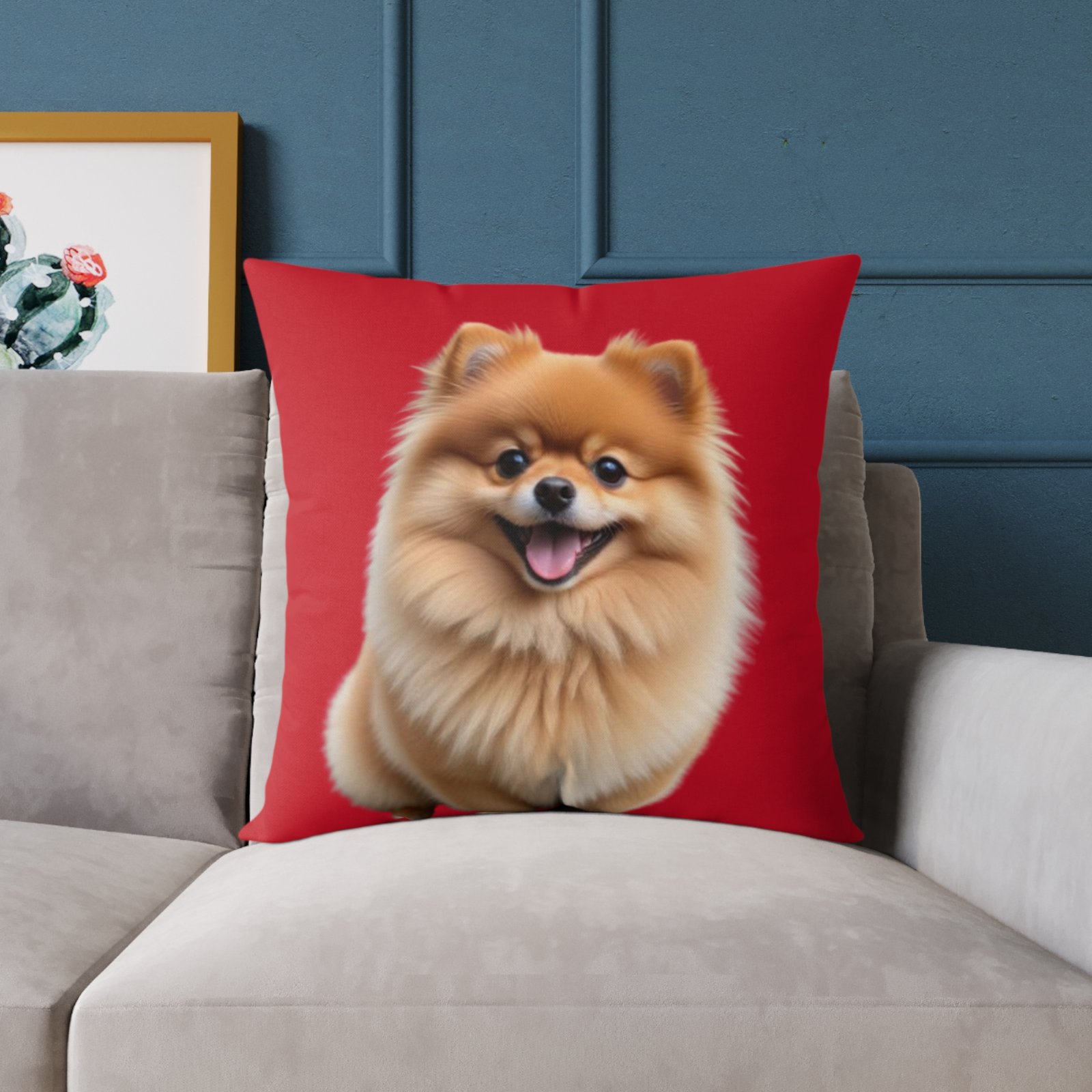 Pomeranian Dog Square Poly Canvas Pillow - Image 15