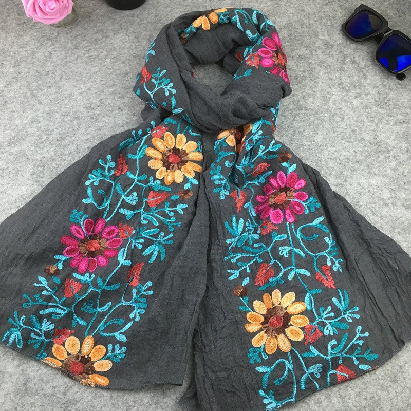 Indian Nibor Cotton And Linen Scarf - Image 3