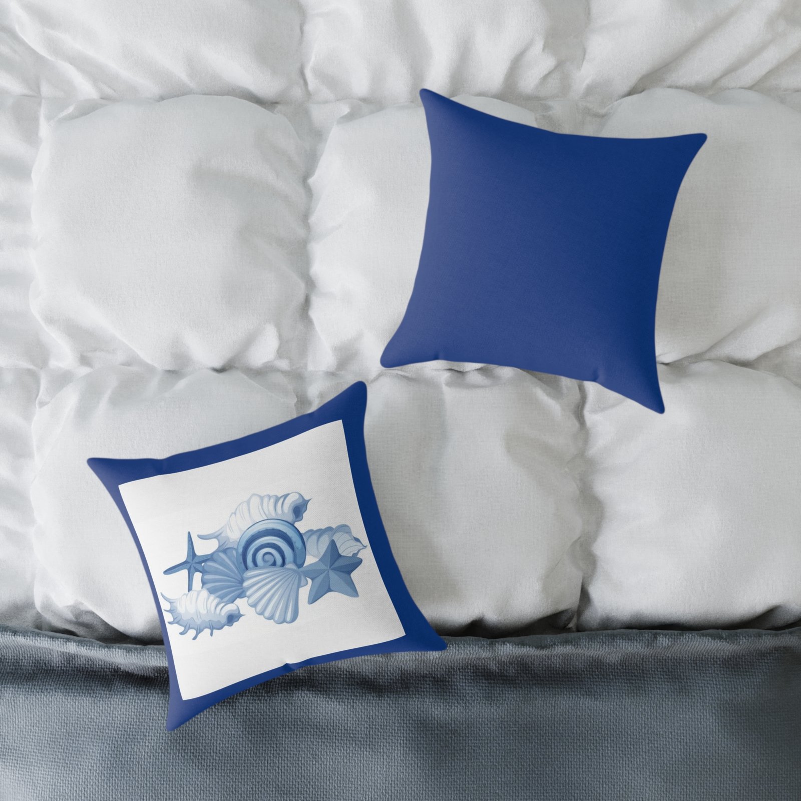 Sea shells Seaside Beach Square Poly Canvas Pillow 08 - Image 4