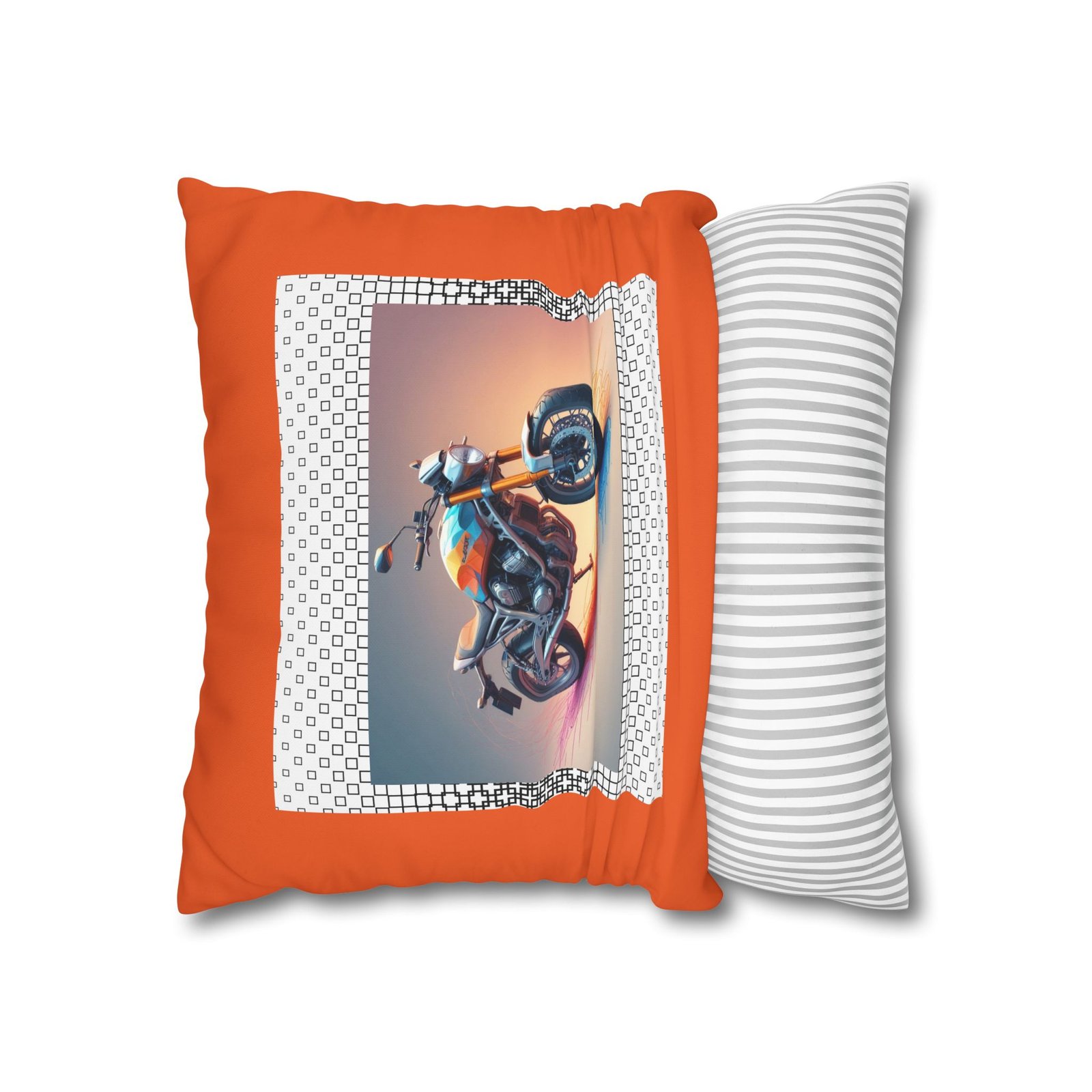 Scrambling Bikes Square Poly Canvas Pillowcase - Image 6