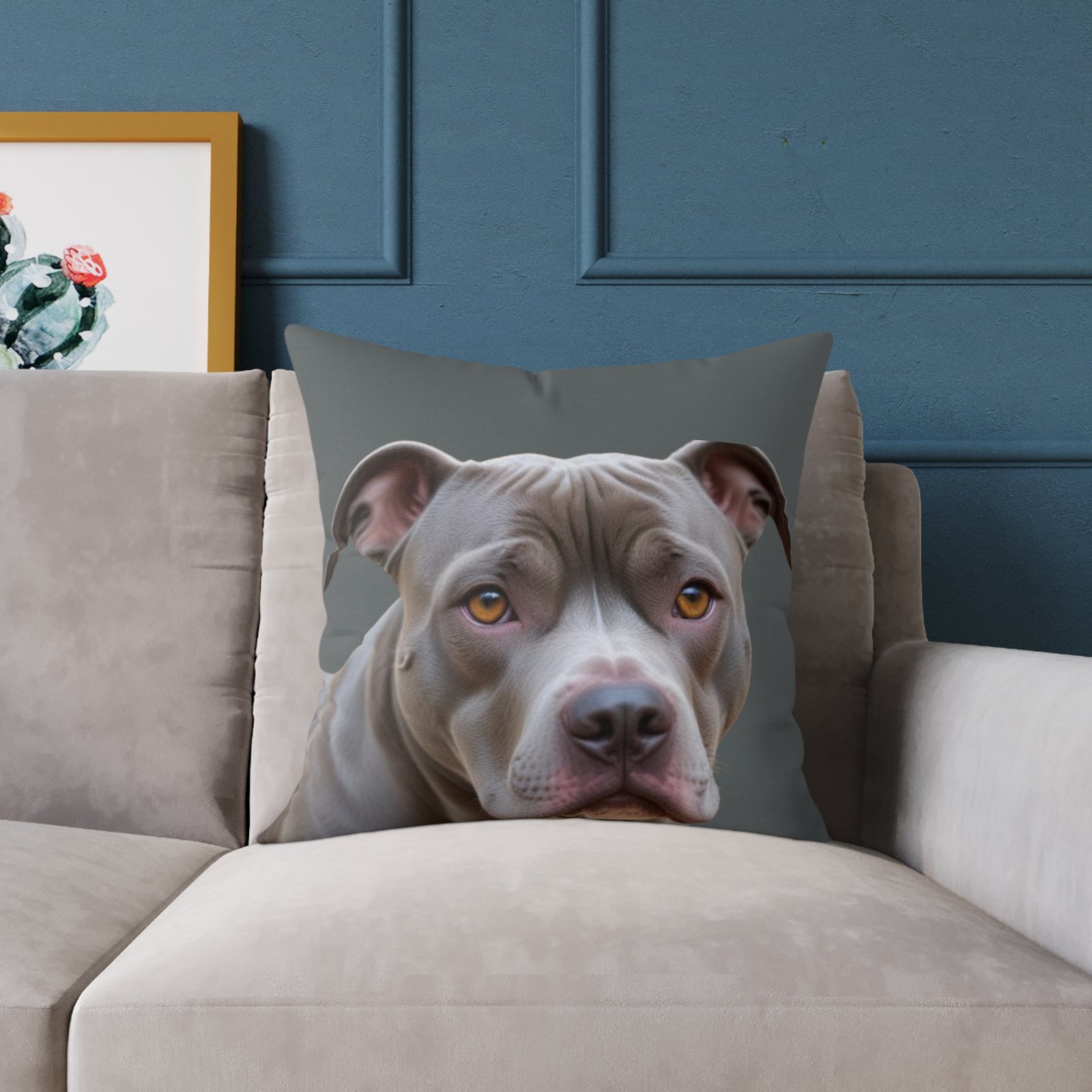 Staffordshire Bull Terrier Square Poly Canvas Pillow - Image 11