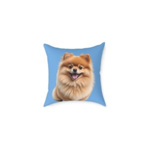Pomeranian Dog Square Poly Canvas Pillow
