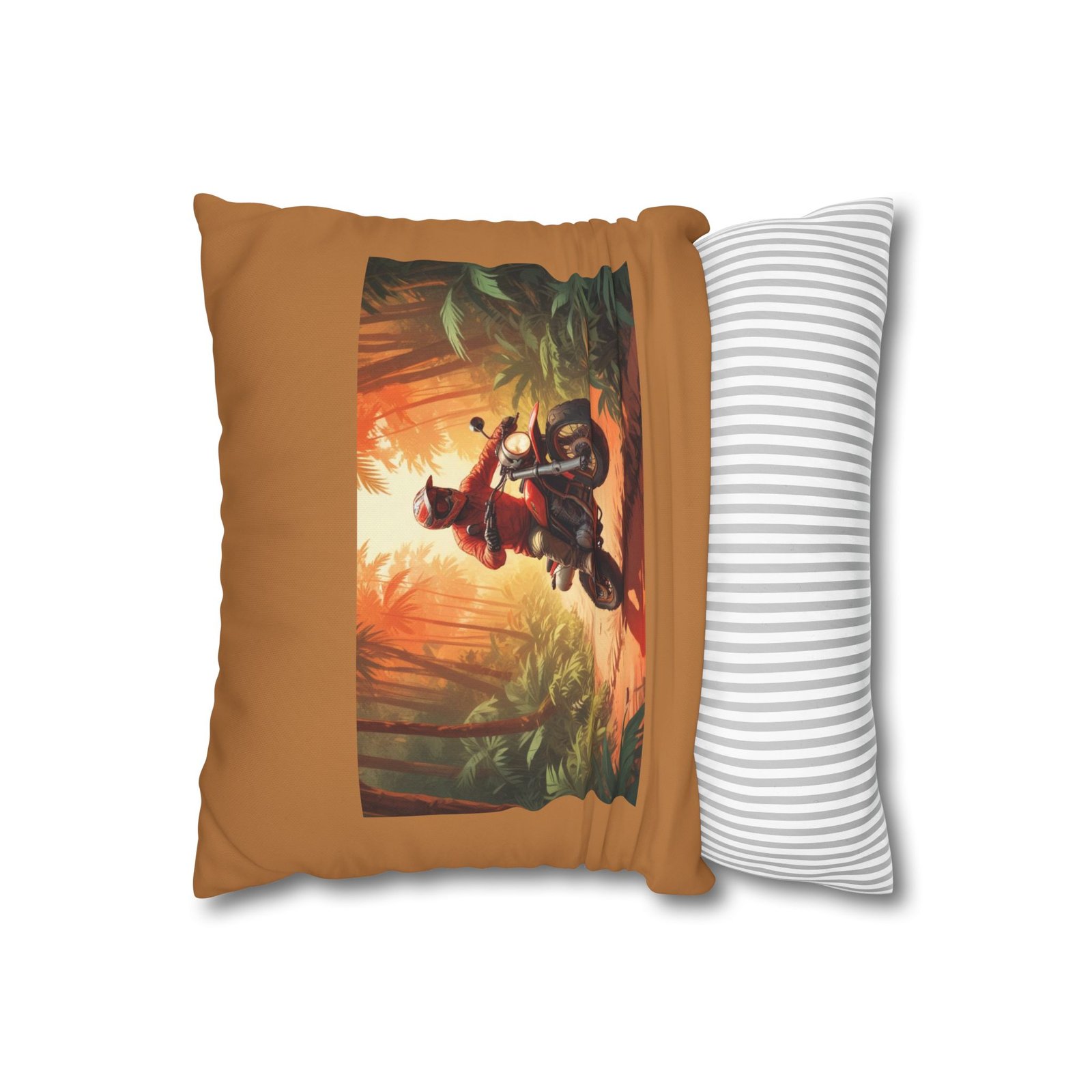 Scrambling Bikes Square Poly Canvas Pillowcase - Image 2