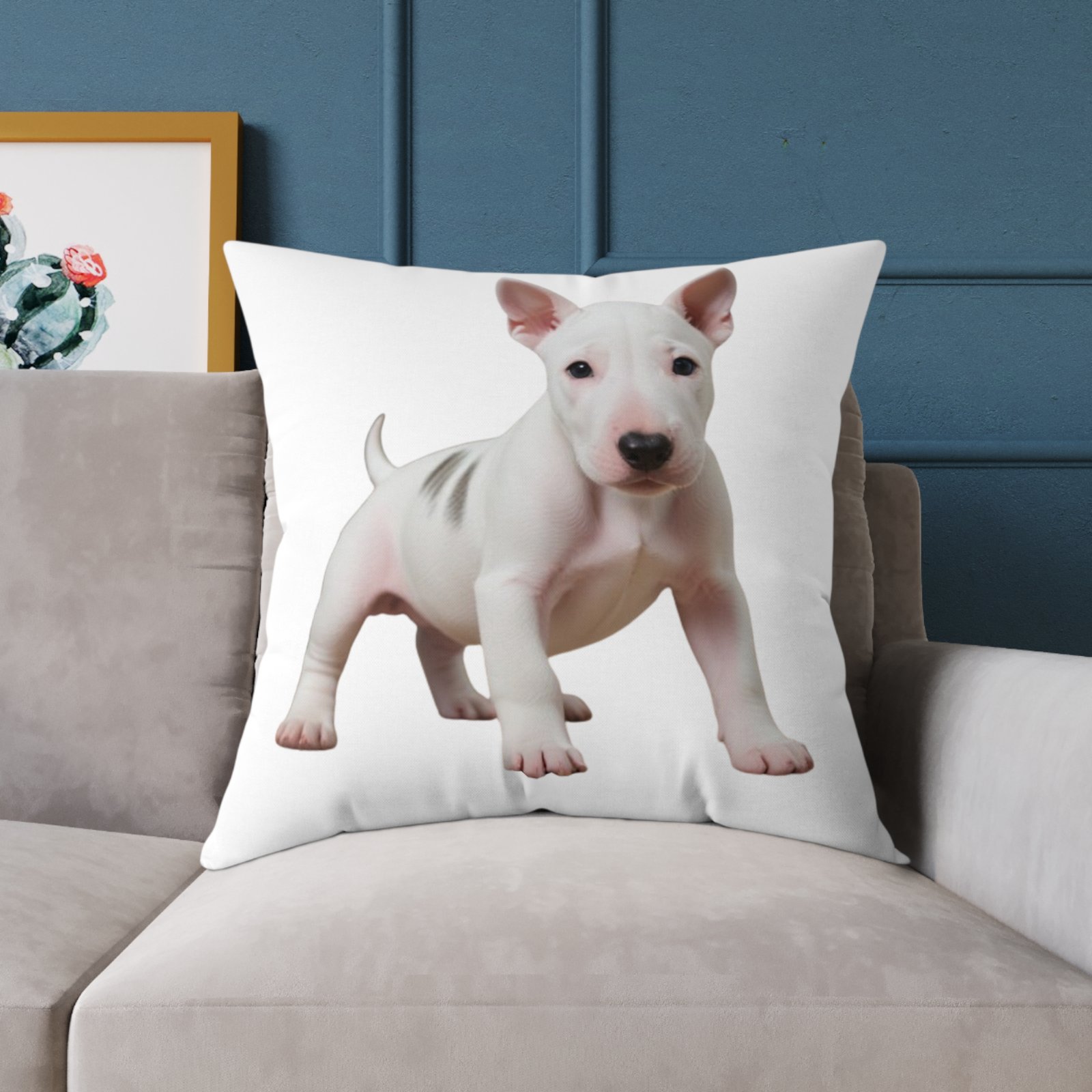 English Bull Terrier Square Poly Canvas Pillow - Image 19