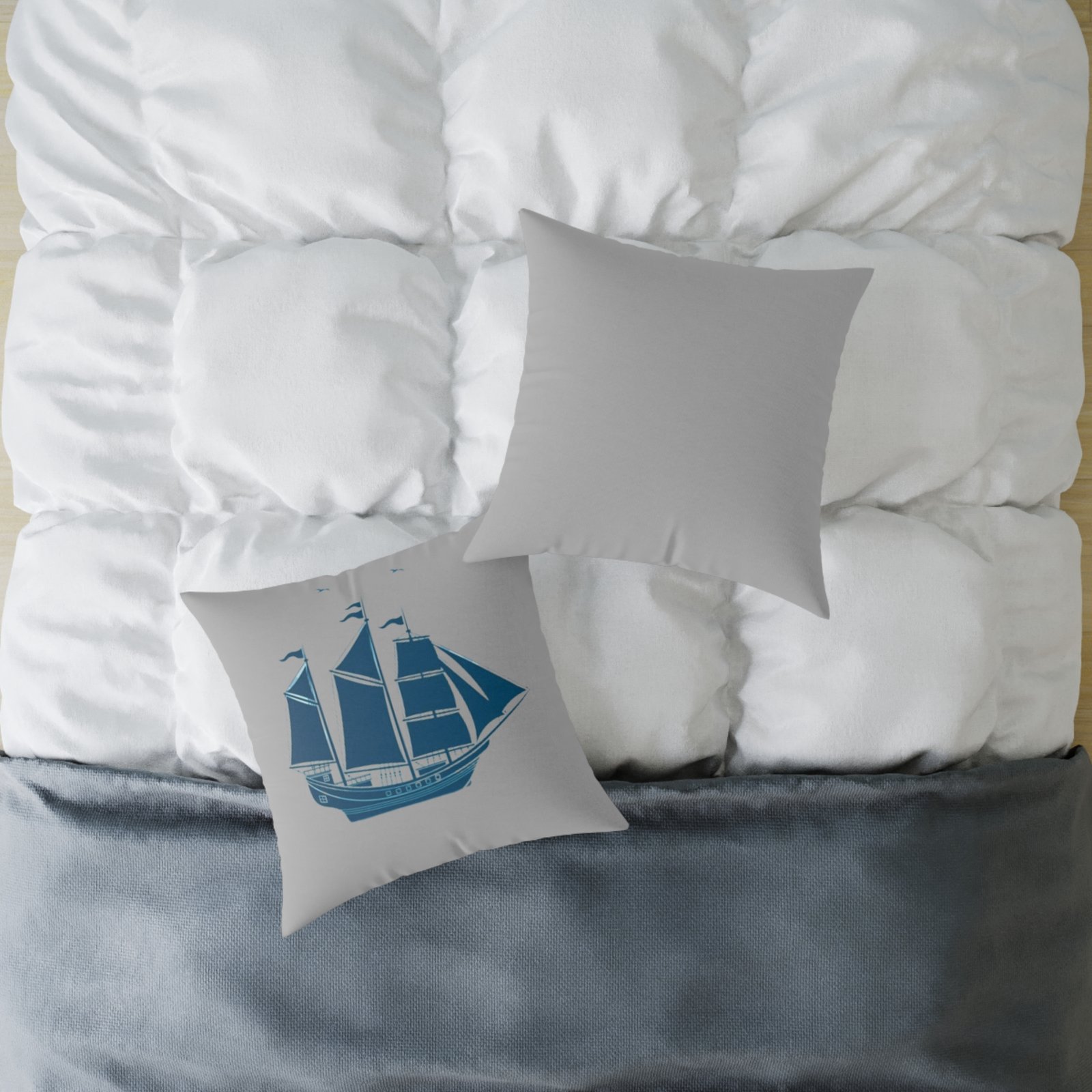 Square Pillow Ships Boats Yachts Sea Sailing Vessels Nautical Decor - Image 12