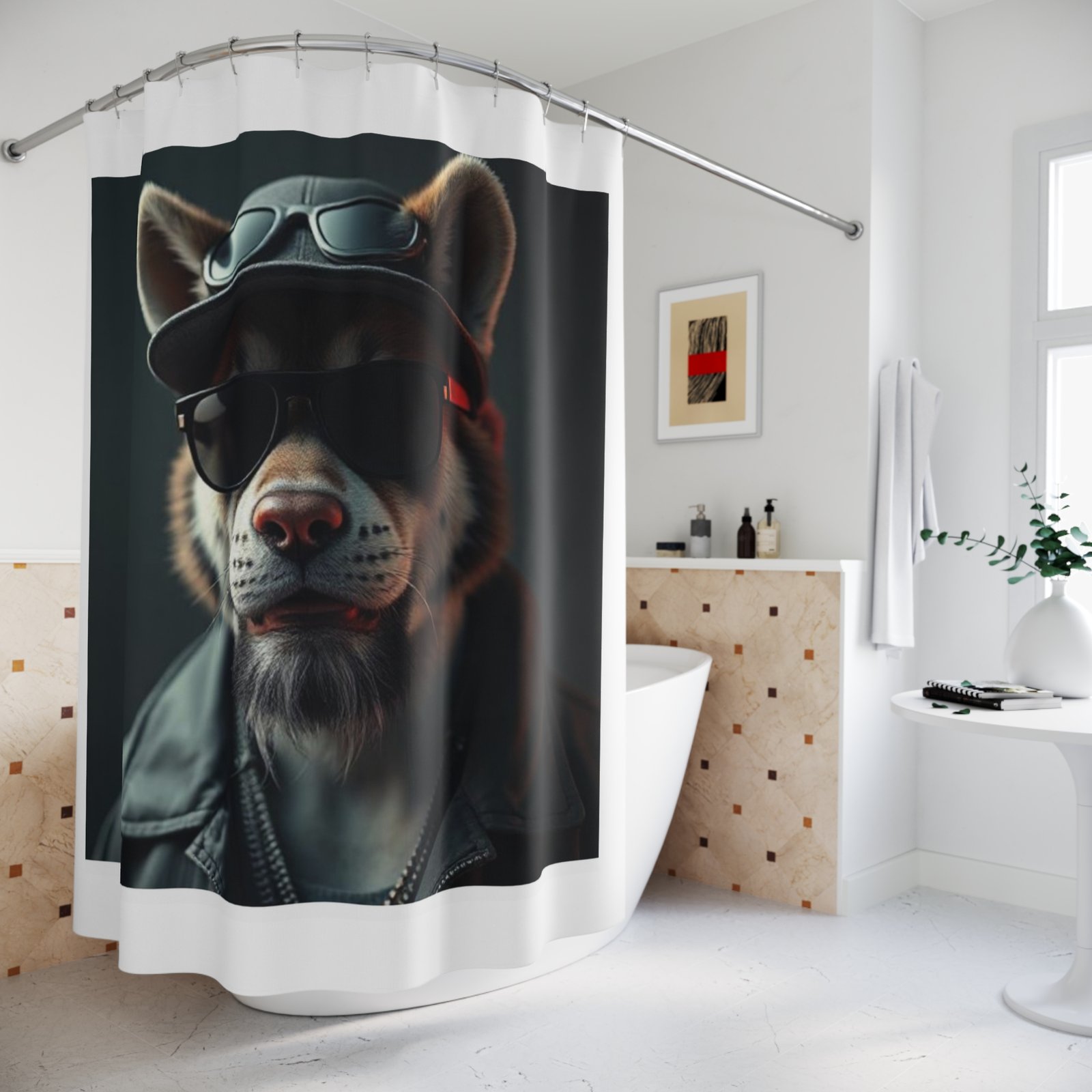 Pet Dog Lover Funny Shower Curtain | Cozy Pet Decor, Dog Lover Gift, Rustic Bathroom Accessory, Home Decoration - Image 4