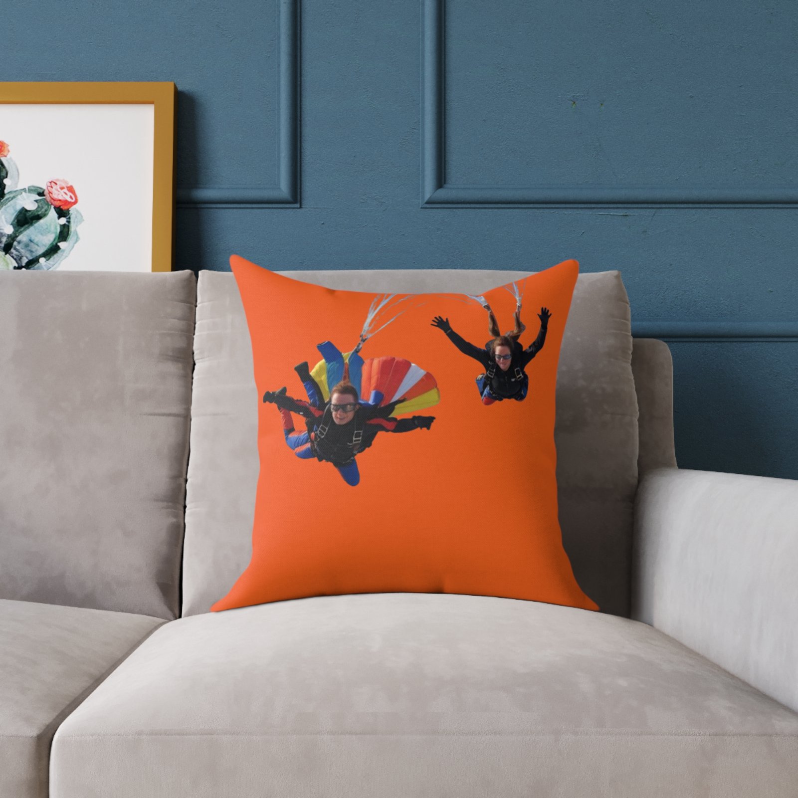 Parachuters Square Poly Canvas Pillow - Image 7