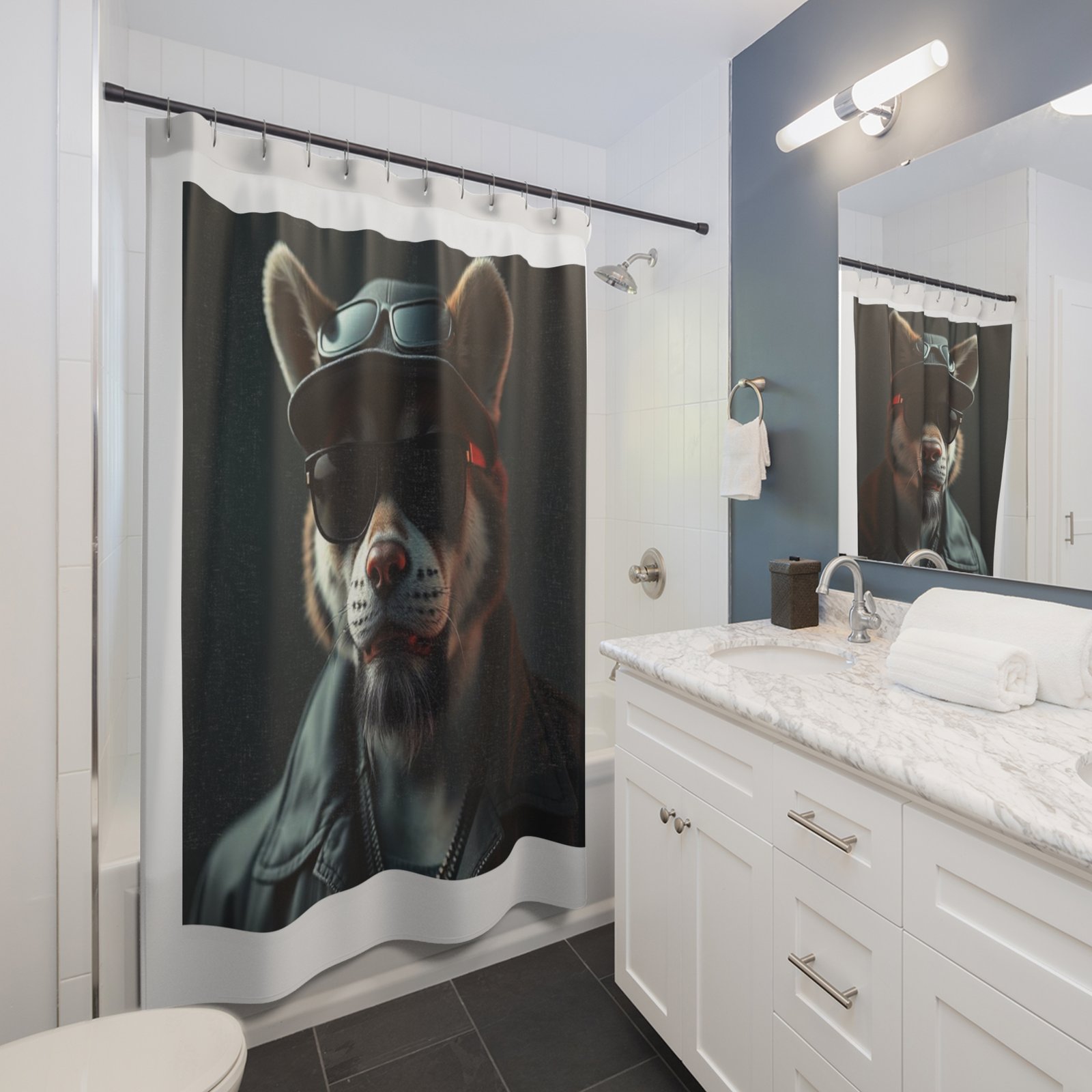 Pet Dog Lover Funny Shower Curtain | Cozy Pet Decor, Dog Lover Gift, Rustic Bathroom Accessory, Home Decoration - Image 3