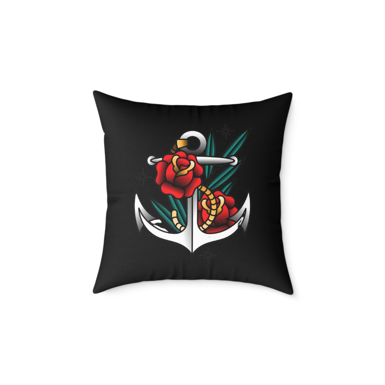 Anchor Roses Square Poly Canvas Pillow - Image 9