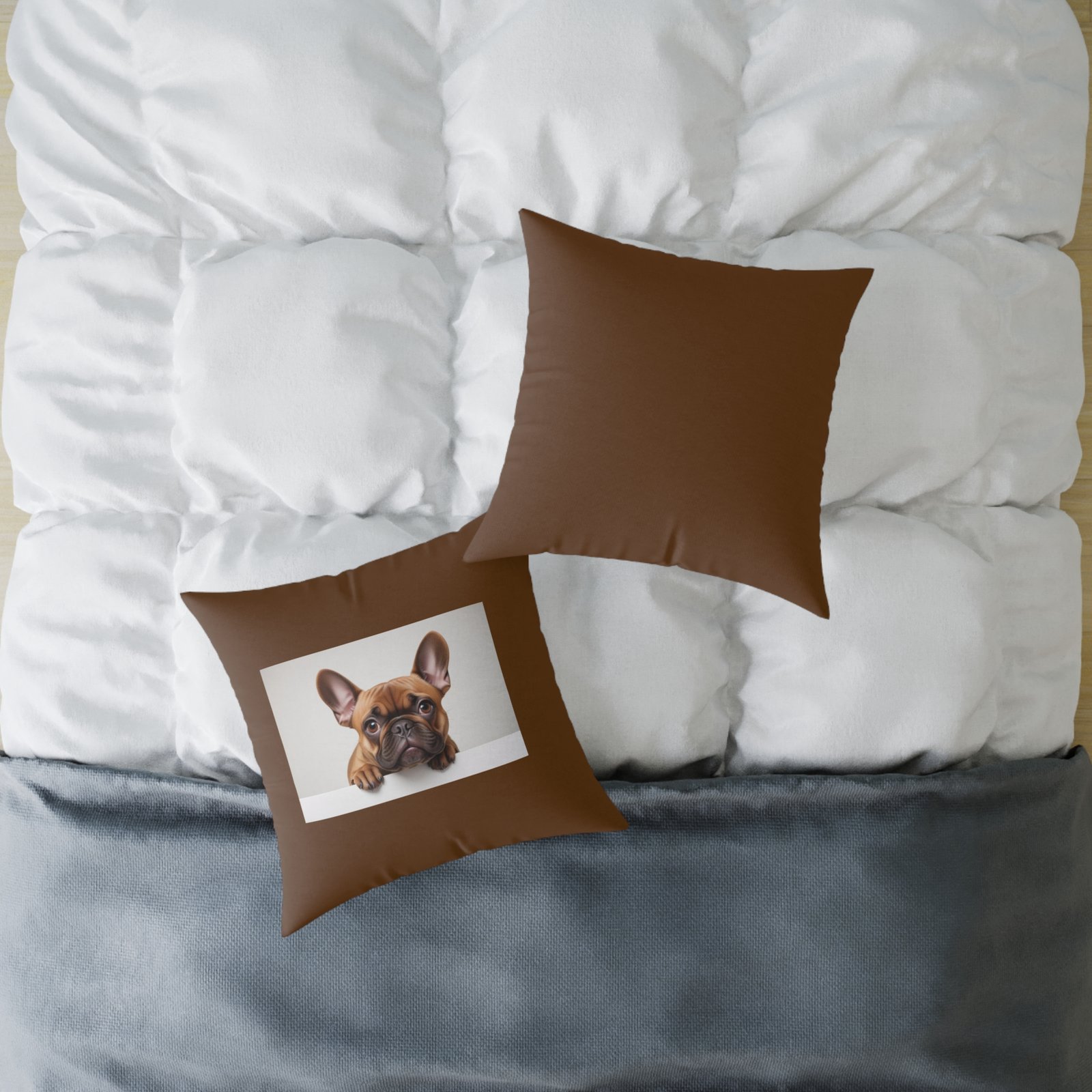 French Bulldog Square Poly Canvas Pillow 08 - Image 12