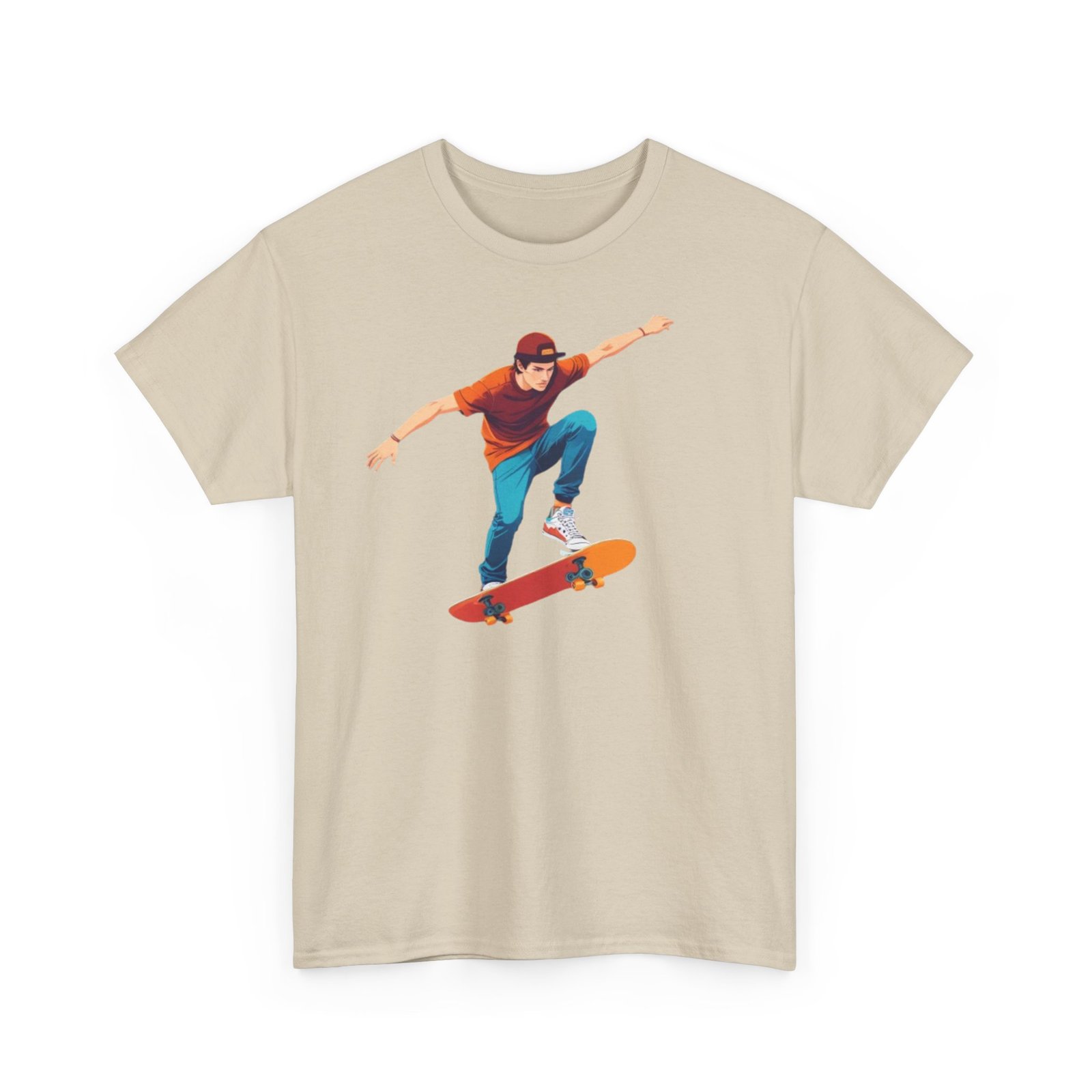 Skateboard Unisex Heavy Cotton Tee - Image 11