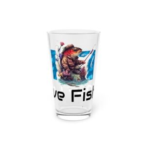 Fish Fishing Water Sports  Glass Pint Glass, Unique Beer Glass, Funny Gift for Fisherman, Independence Day Drinkware, Perfect for Summer BBQs