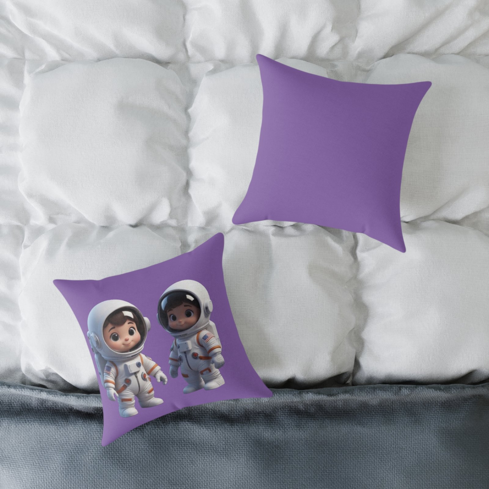 Astronauts Square Poly Canvas Pillow 08 - Image 4