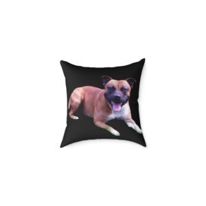 Staffordshire Bull Terrier Square Poly Canvas Pillow