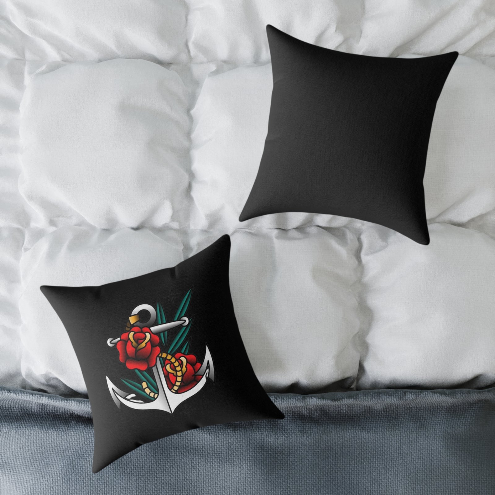 Anchor Roses Square Poly Canvas Pillow - Image 8